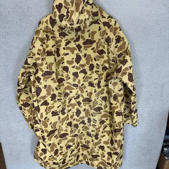 Vtg 1960’s LL Bean Duck Camo Jacket Waterproof Long Men’s Large‎ Canvas